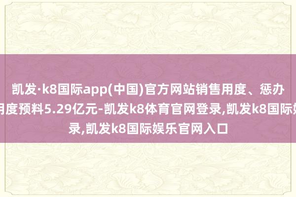 凯发·k8国际app(中国)官方网站销售用度、惩办用度、财务用度预料5.29亿元-凯发k8体育官网登录,凯发k8国际娱乐官网入口